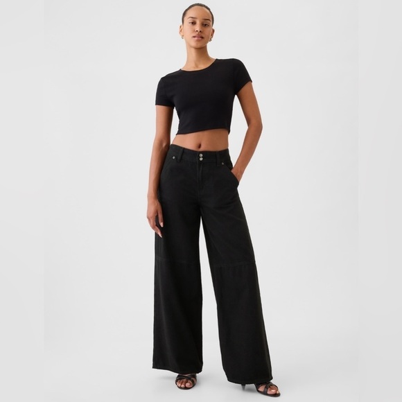 NWT! GAP Black Mid Rise UltraSoft Baggy Jeans - Multiple Sizes💙 - Picture 1 of 12